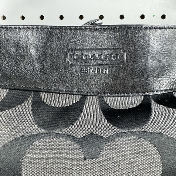 Vtg Coach Y2K Signature C Jacquard Hobo Shoulder Bag Black Leather Trim - Picture 3 of 16